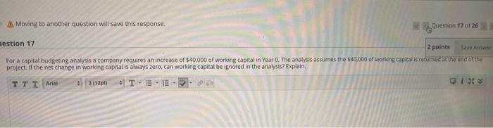 Moving to another question will save this response. Question 18 The equation