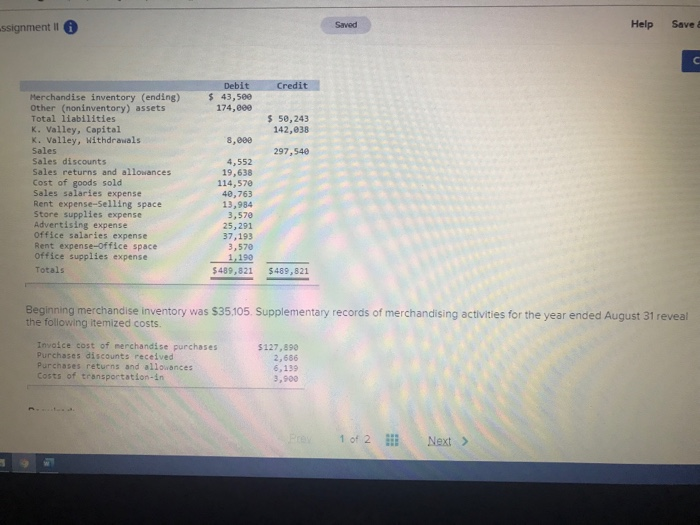  .ssignment il Saved Help Saved Credit Debit $ 43,5ee 174,000 $