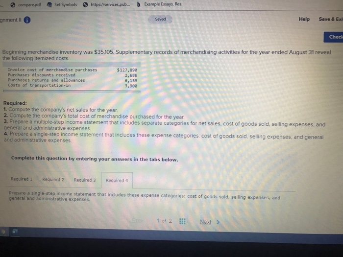50,243 142,038 8,000 297,540 Merchandise inventory (ending) Other (noninventory) assets Total liabilities