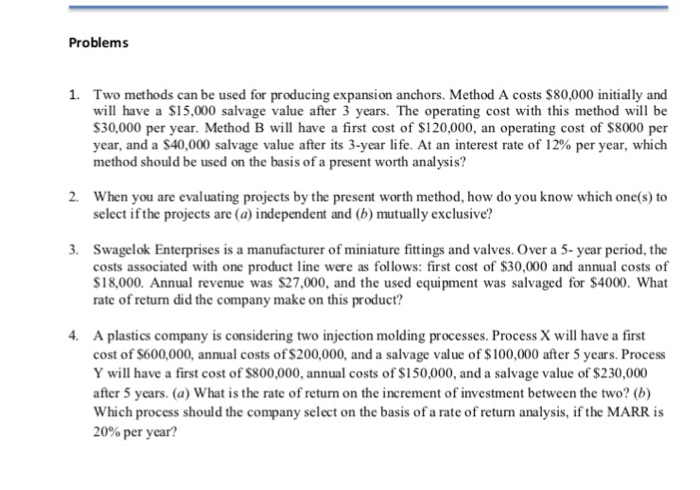  Two methods can be used for producing expansion anchors. Method A