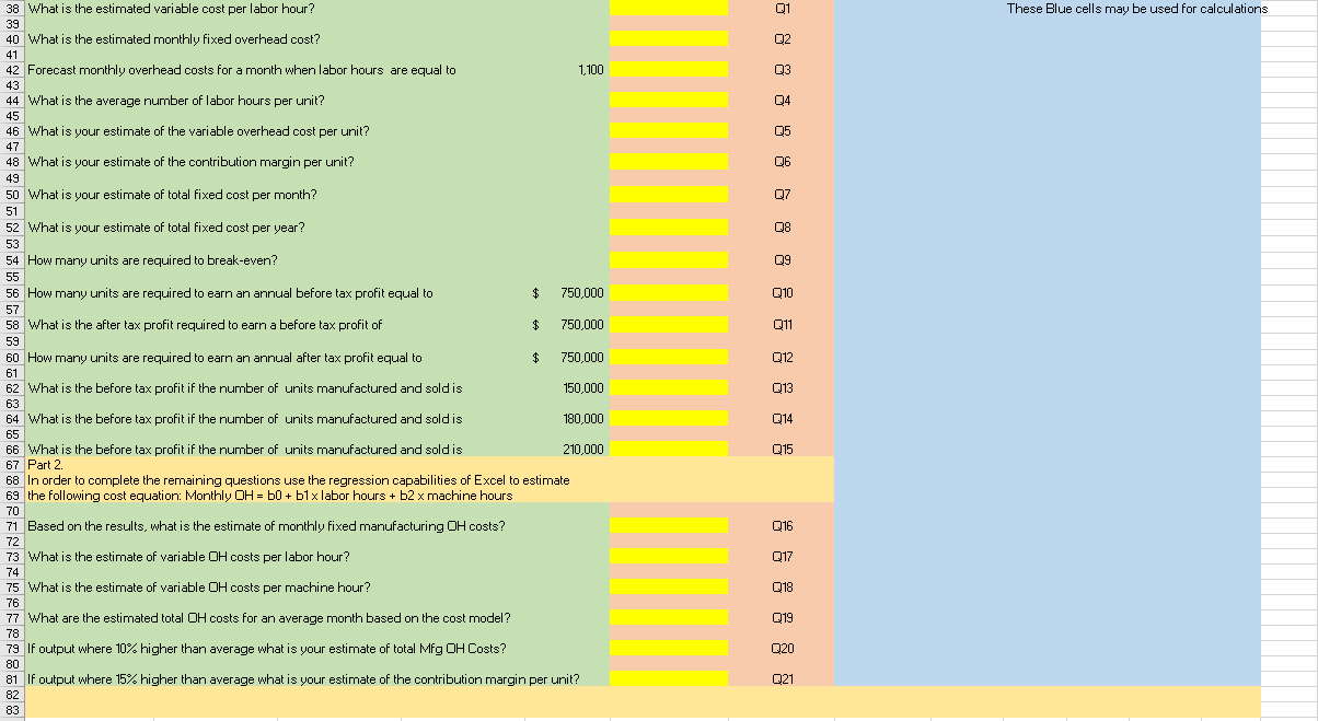 these colors => Do not modify or enter any forumulas in cells