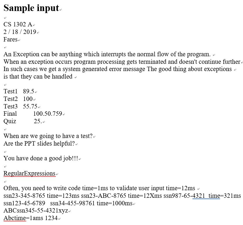 with below code. I need to get an output like sample. Could