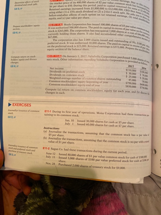  i need help with question E11-1 and E11-2 and only need