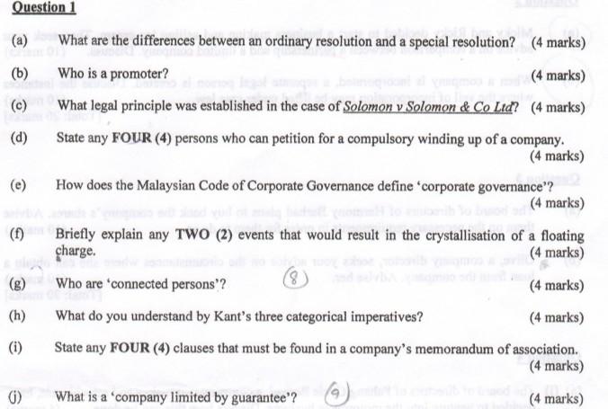 (a) What are the differences between an ordinary resolution and a
