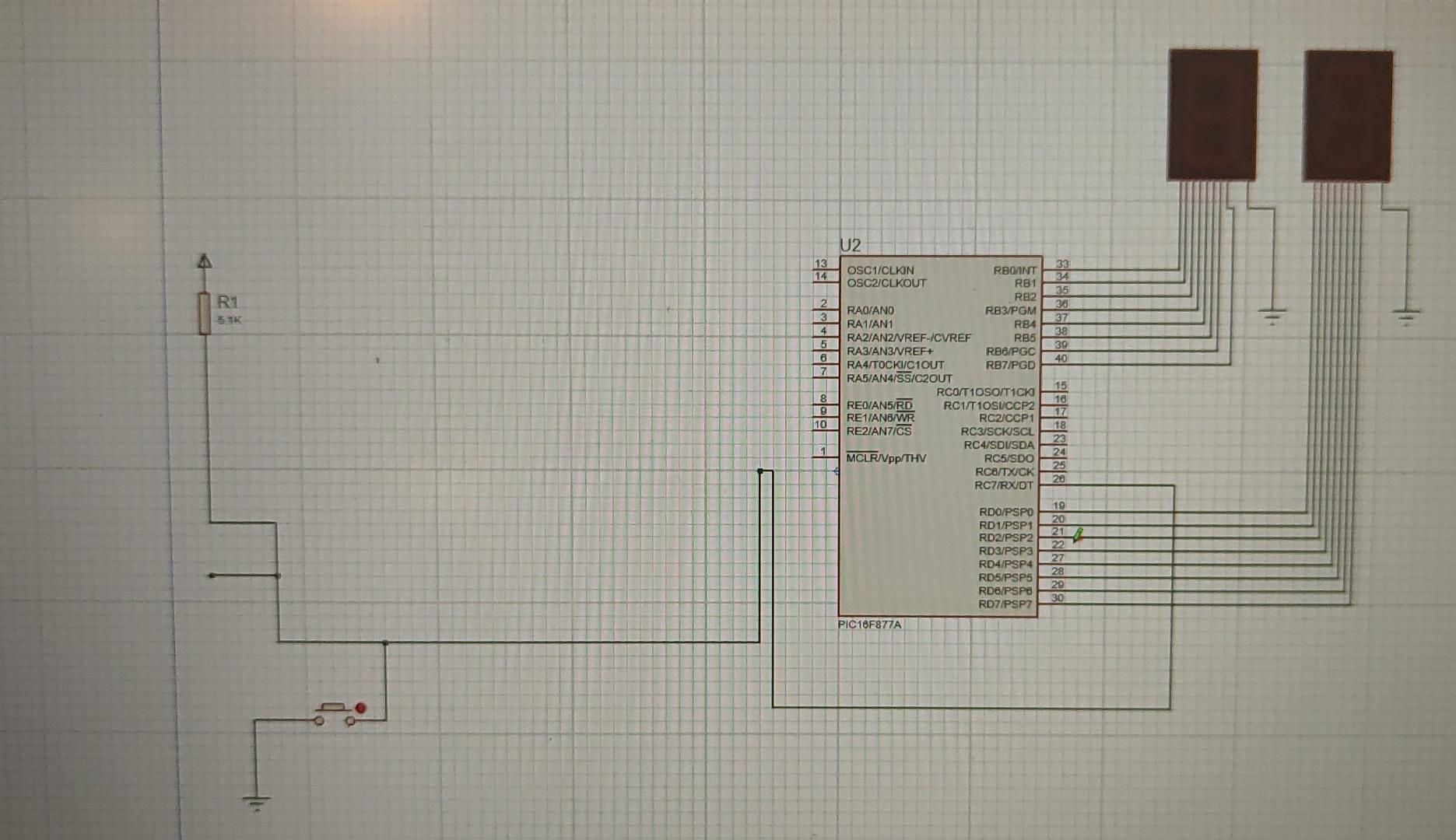 write a program to count up to 99 by use push button