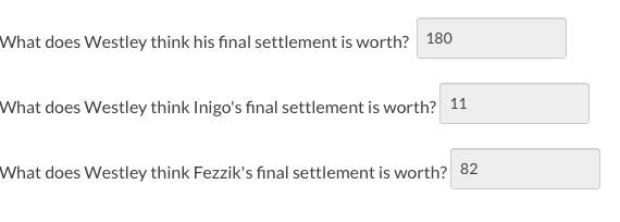 as item1, item2** Westley Inigo Fezzik 120 110 Rope Boots 135 140