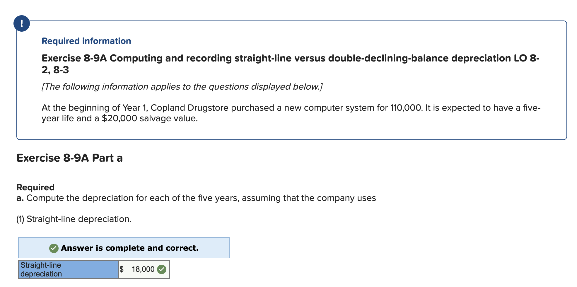Need help, will leave thumbs up! Required information Exercise 8-9A Computing