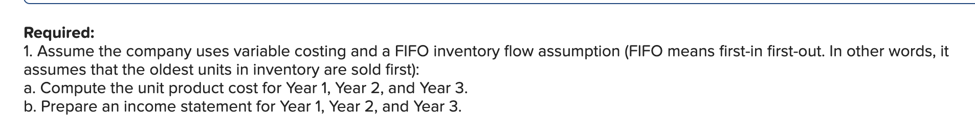 the questions displayed below.] O'Brien Company manufactures and sells one product. The