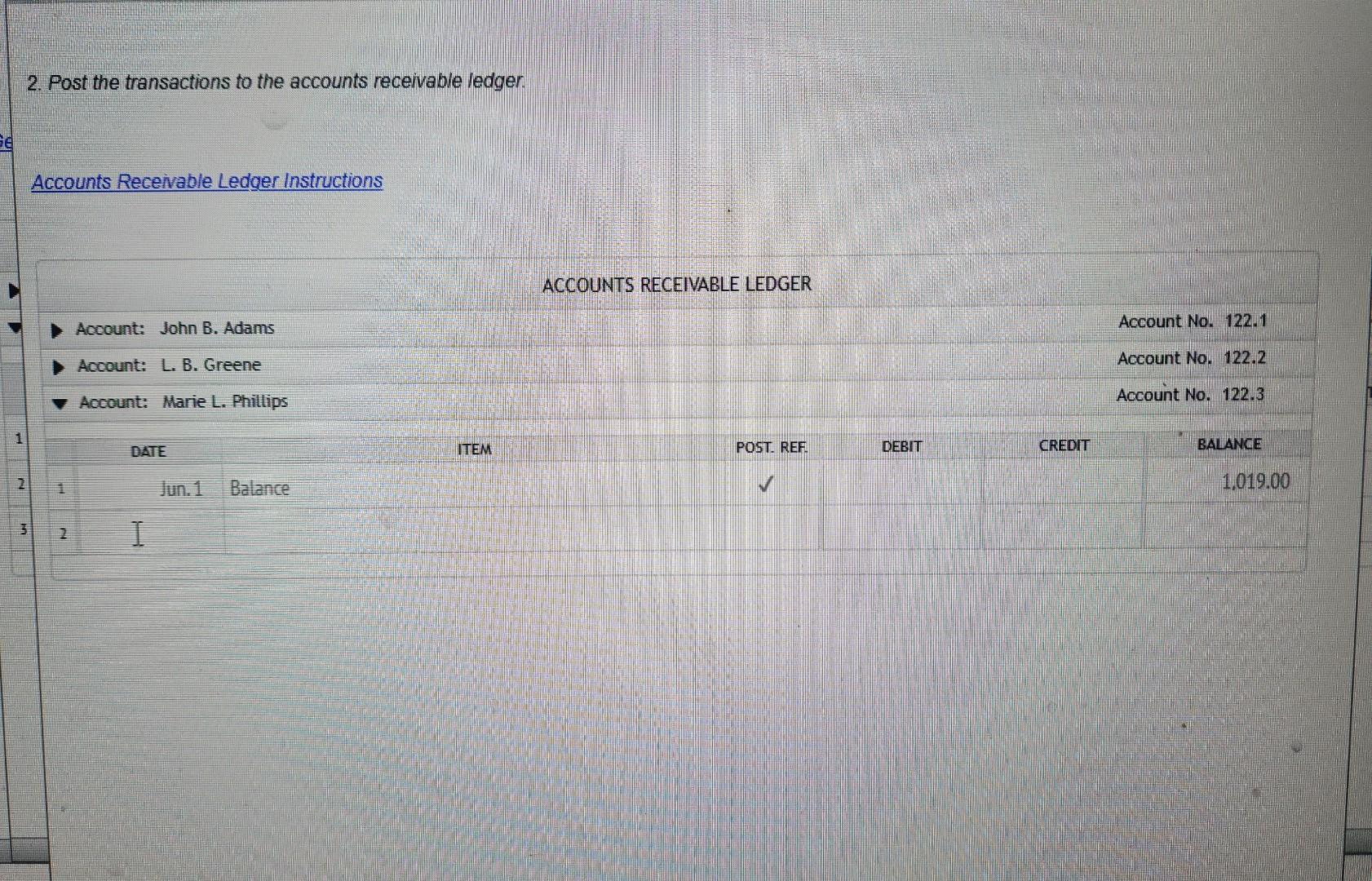 Marie L. Phillips returned merchandise previously purchased on account (Sale No. 33),