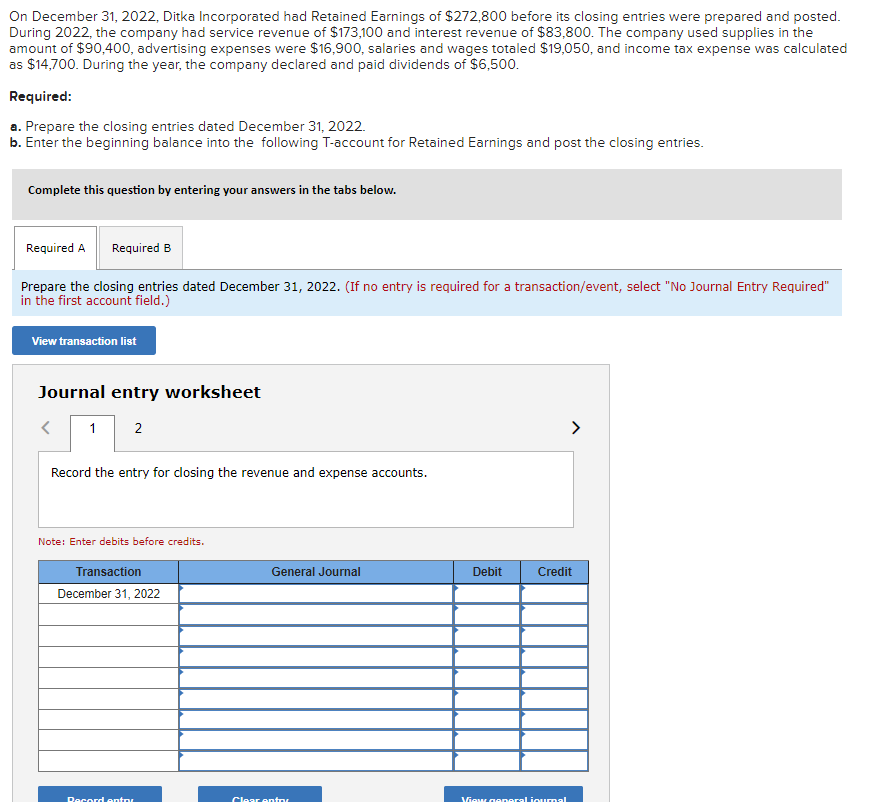 Please help me figure out the right response. TYIA. On December 31,2022