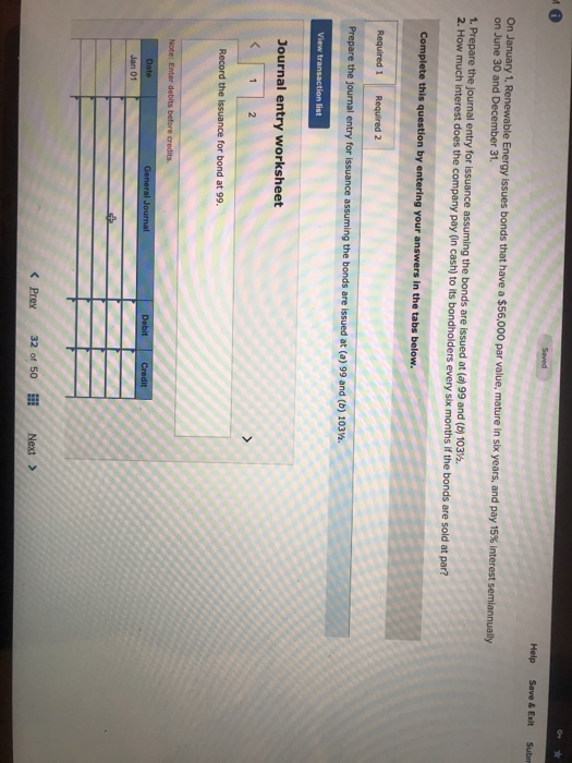  Help Save & Exit Subm On January 1, Renewable Energy issues