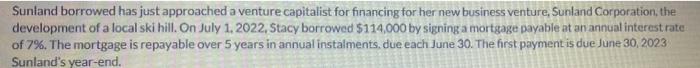 payable at an annual interest rate of 7%. The mortgage is repayable