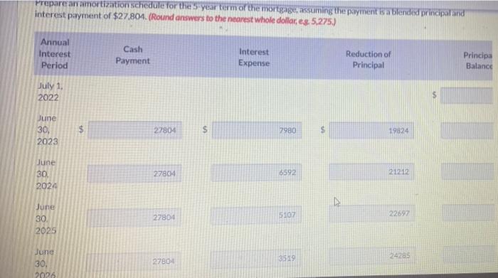 over 5 years in annual instalments, due each June 30. The first