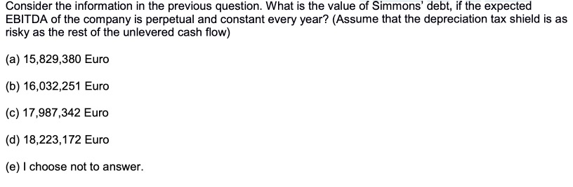 D. How to get the answer? Simmons Inc. has an expected net