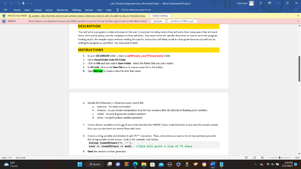 This needs to be in C++ You will vrite a prograrn tu
