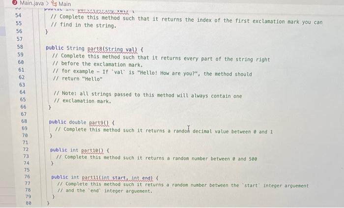 job is to write code to make sure it returns the correct