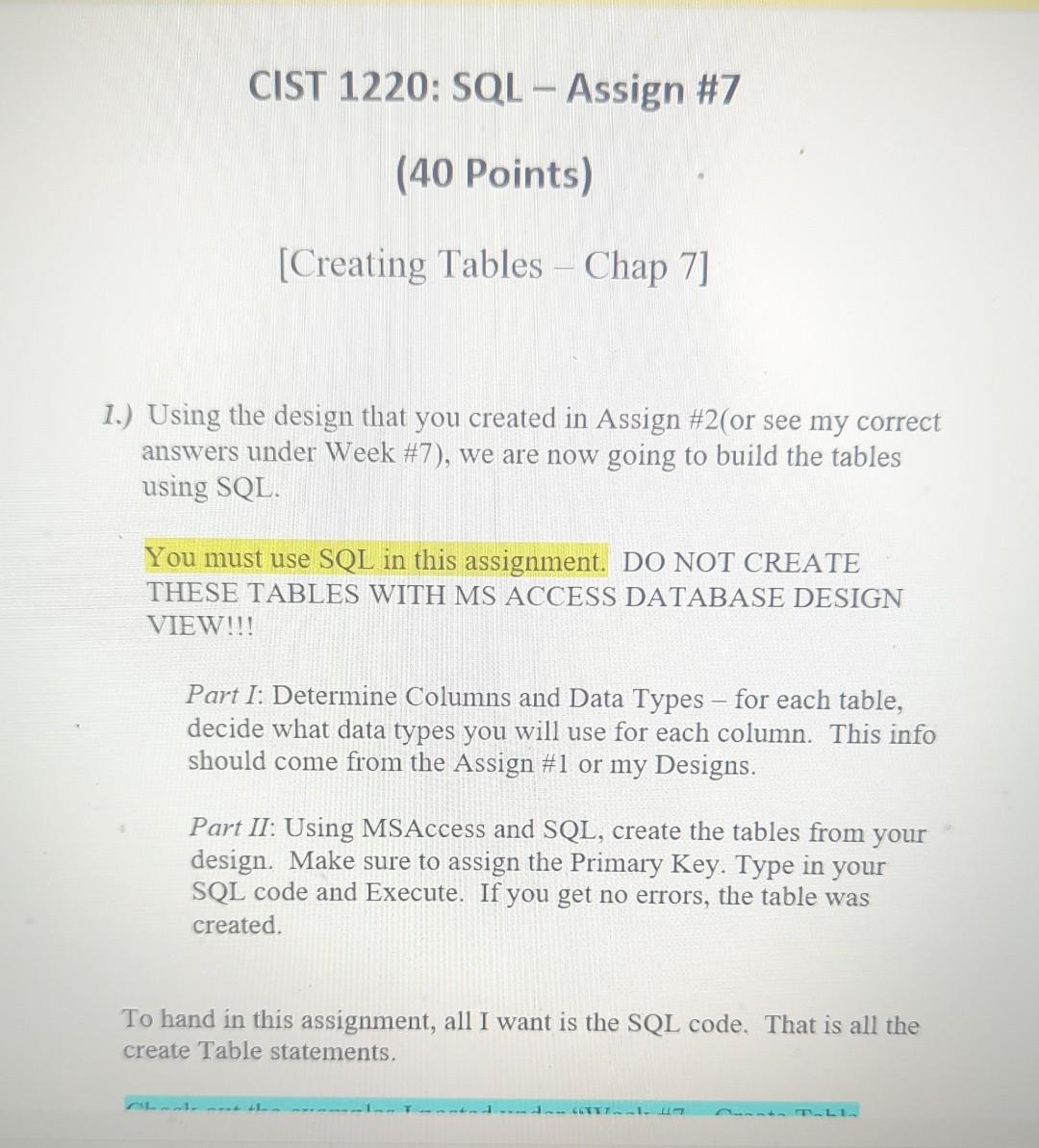 the design that you created in Assign \#2(or see my correct answers