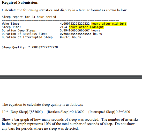 tasked to write a program to interpret the output of a bed