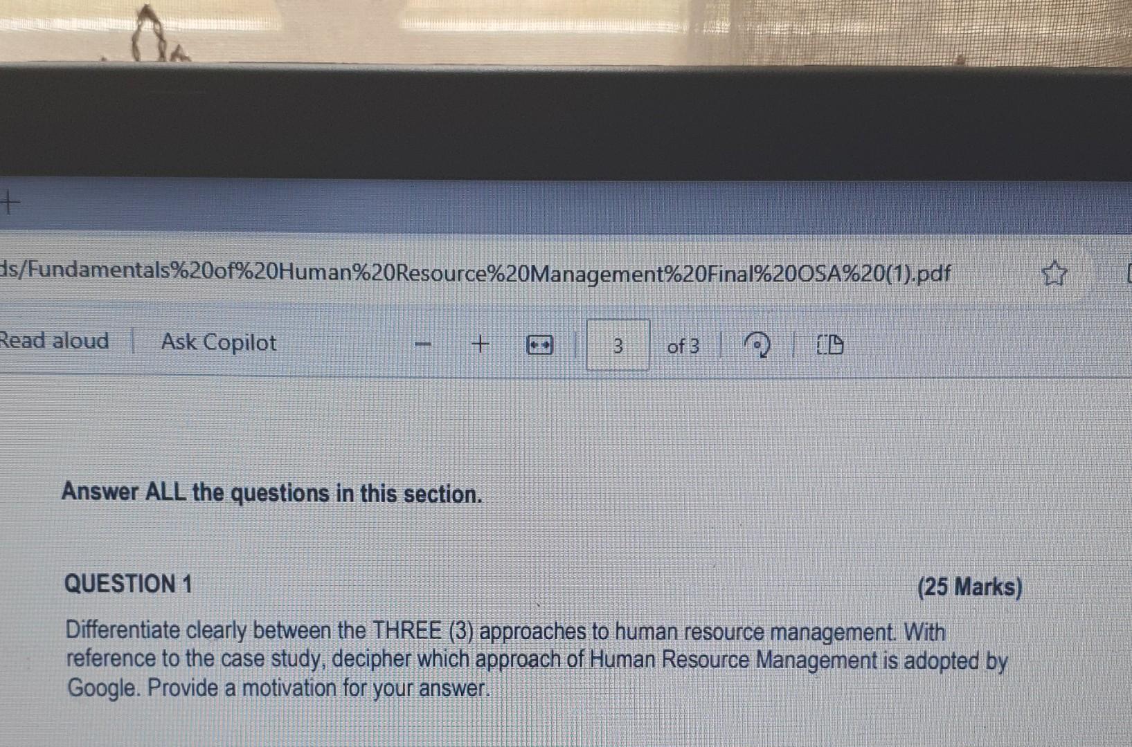 Answer ALL the questions in this section. QUESTION 1 (25 Marks)