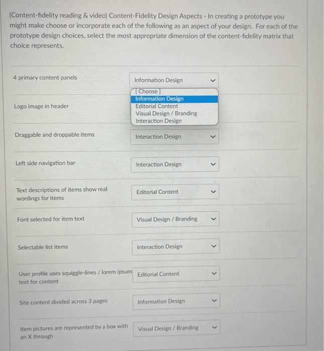 For each of the design pattern descriptions, match the description with the