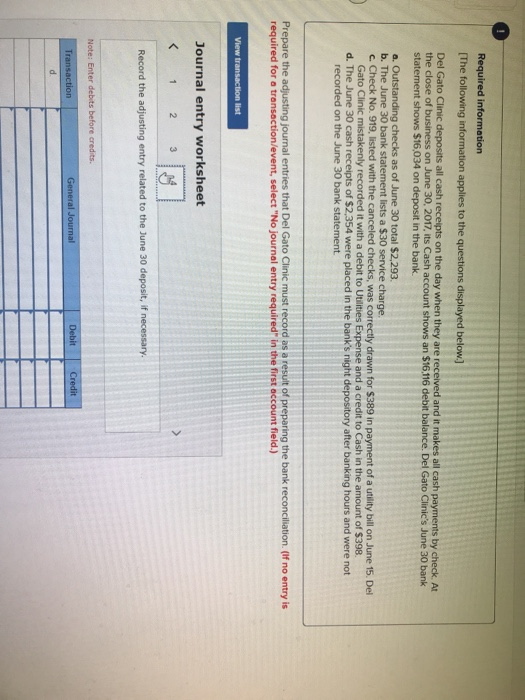 close of business on June 30, 2017, its Cash account shows an