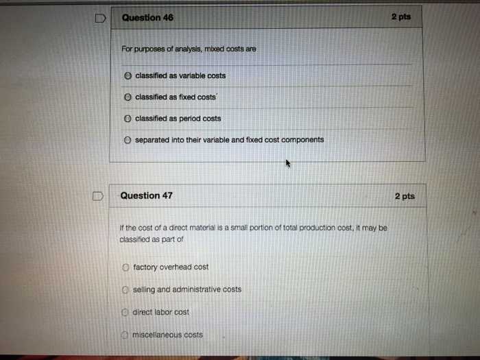both prime costs and conversion costs. O They must be an integral