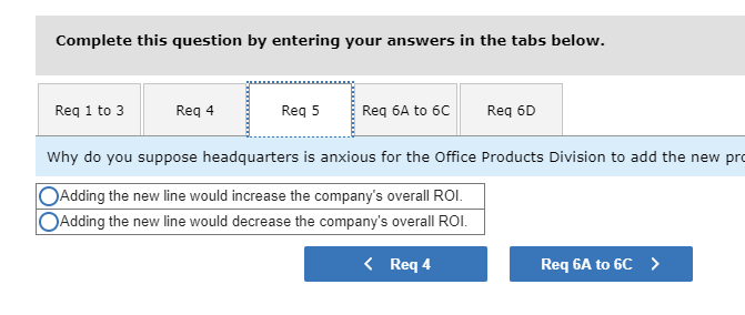 make any move. Our division's return on investment (ROI) has led the