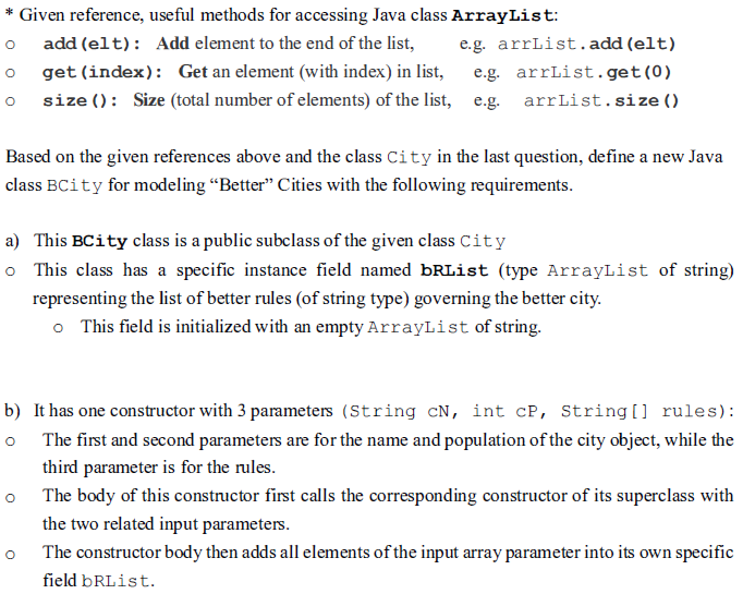  Sample Program Output (Suppose City has: name "B City", Population 4,
