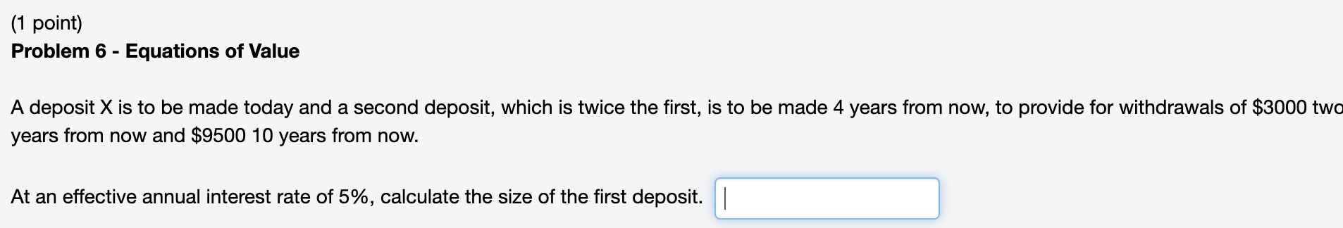 PLEASE SHOW ALL WORK (1 point) Problem 6 - Equations of