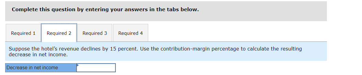 for the Nantucket Inn is shown below. (Ignore income taxes.) EX 7-31