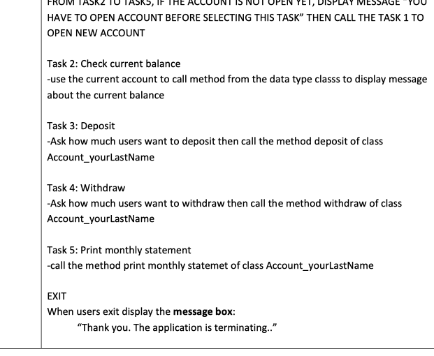 Number: 1567794657 New account balance: 500.0 Method CHECK BALANCE Account type: Checking