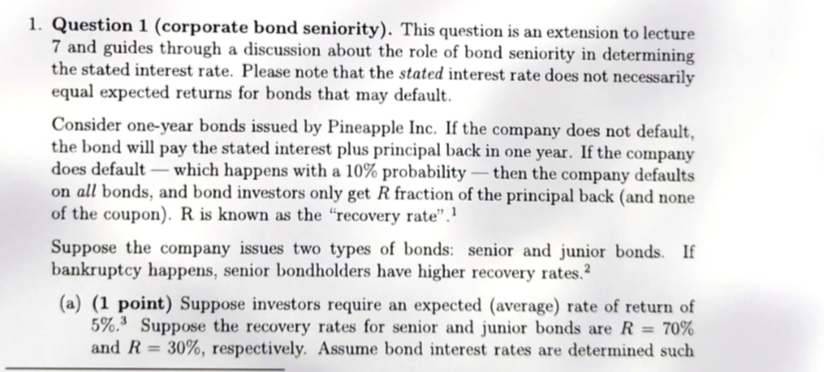  that all bonds' expected returns exactly equal 5%4 What will be