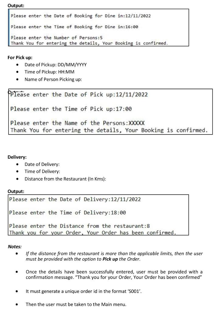 2 for Order Online. Please Enter 3 to go to Login Page.