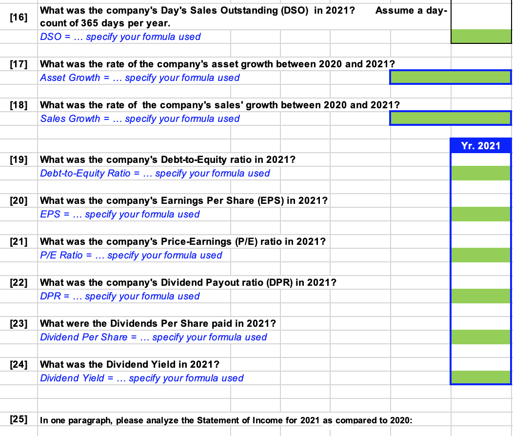 to the Total Assets, each line item under Liabilities and Equity to