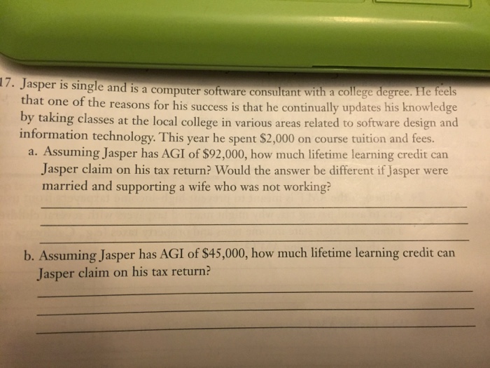  tax 2 Jasper is single and s a computer software consultant