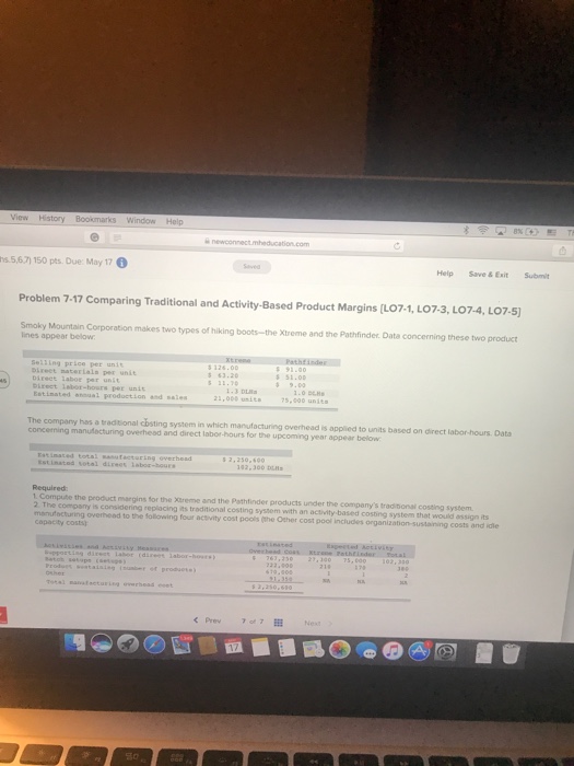  Help s5,67) 150 pts. Due: May 17 Help Save & ExitSubmit