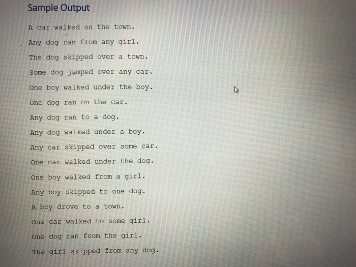 parts of speech) with word selections. Each word in the sentence will