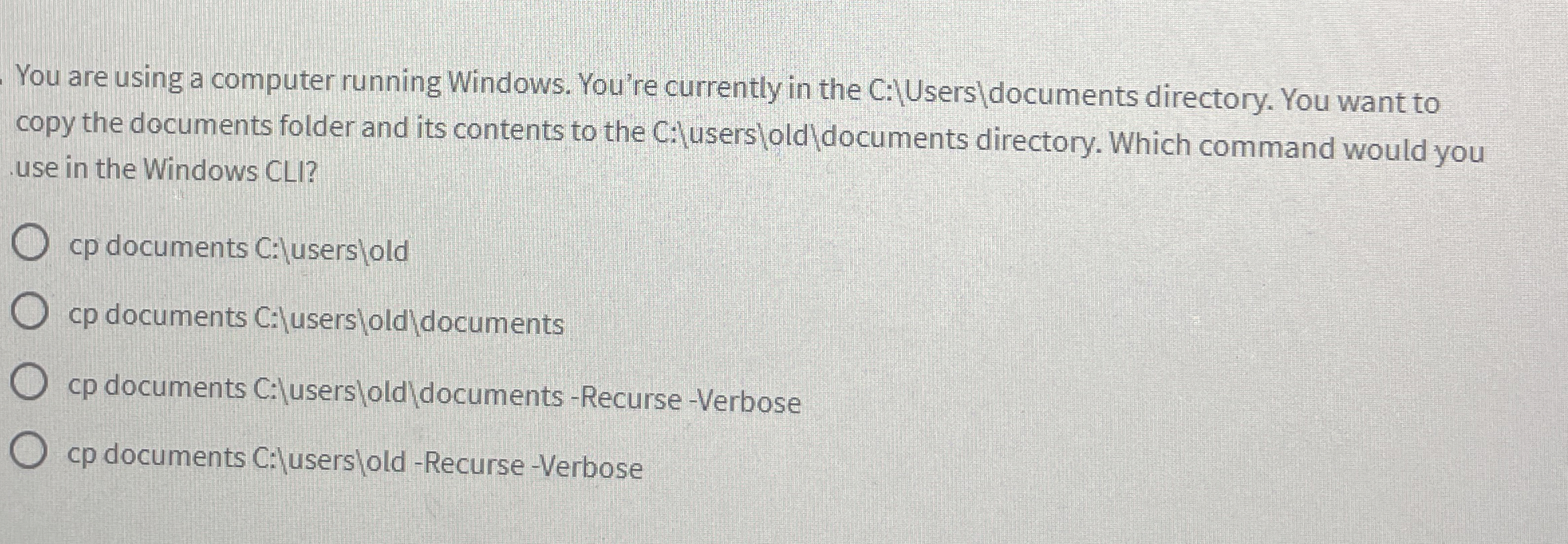  You are using a computer running Windows. You're currently in the