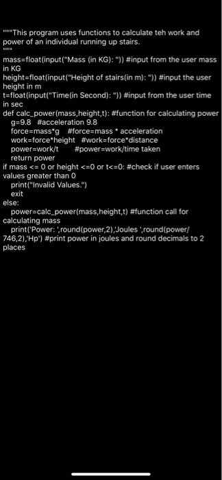 functions: NOTE: Make sure and include comments in your program. At a