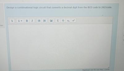  Defing a comitinational logic circuit that converts a decimal diat from