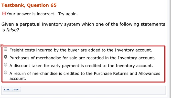  Testbank, Question 65 x Your answer is incorrect. Try again. Given