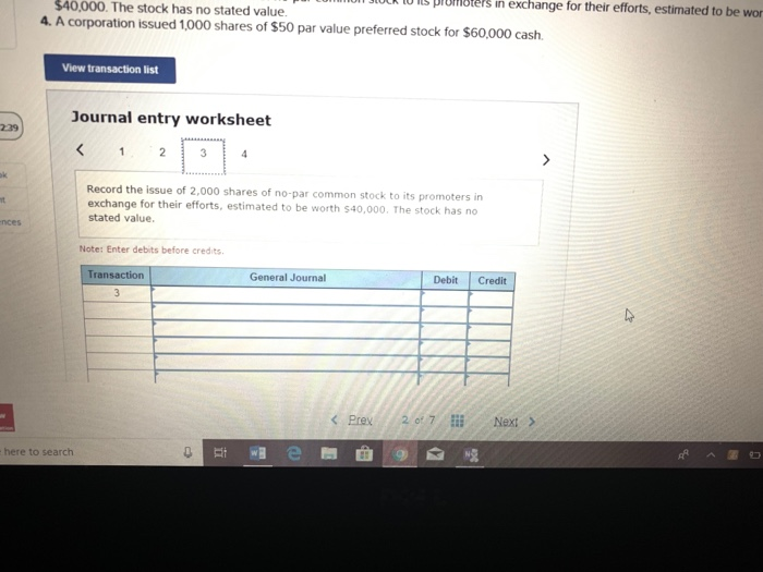 nor stated value 3. The stock has a $5 stated value View