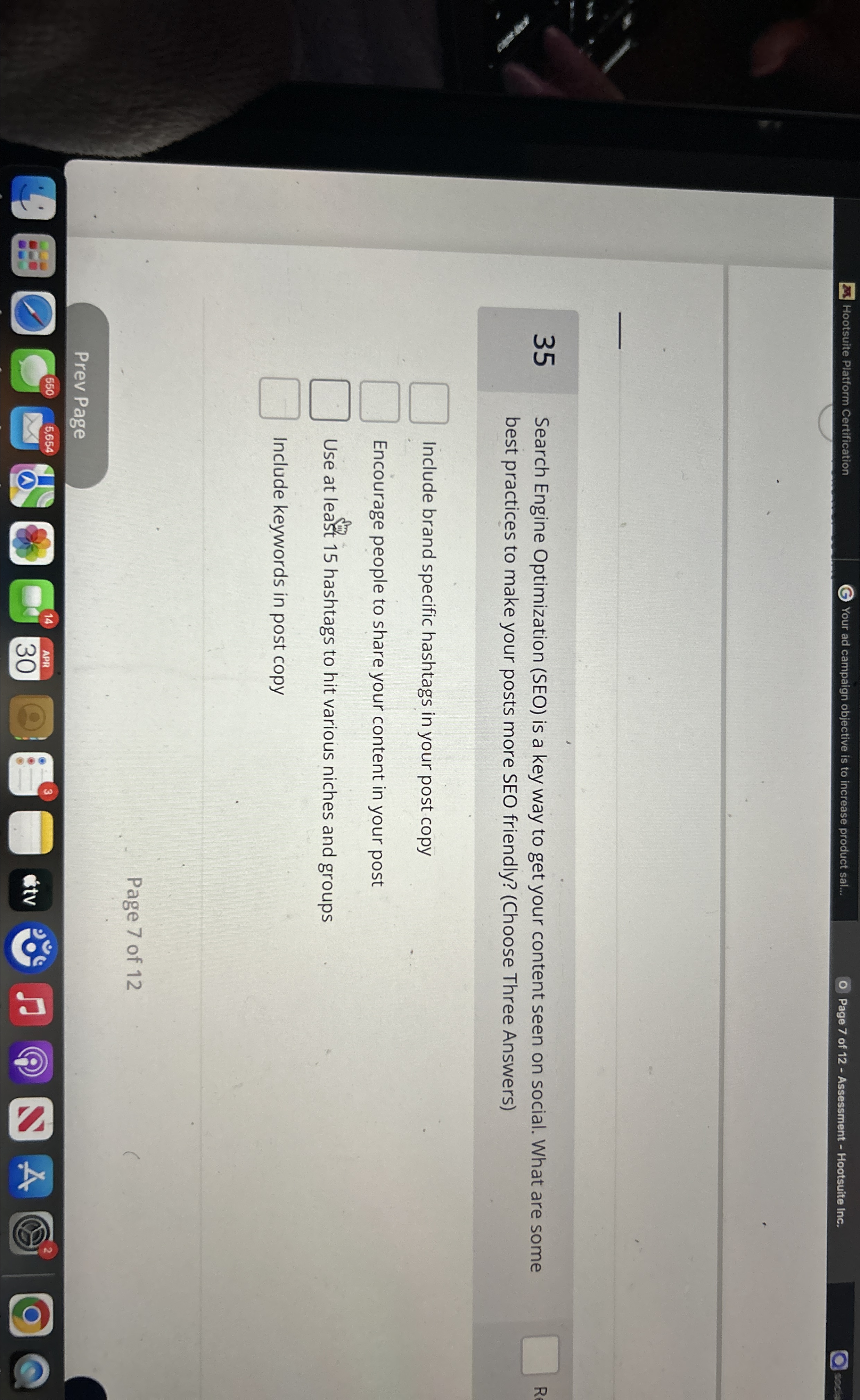  Hootsuite Platform Certification Your ad campaign objective is to increase product