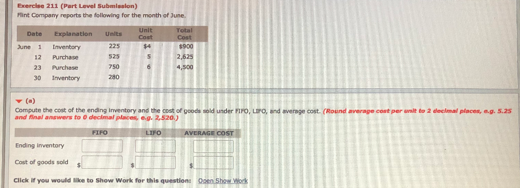 Please show ALL work clearly. Neat handwriting please :) Exercise 211 (Part