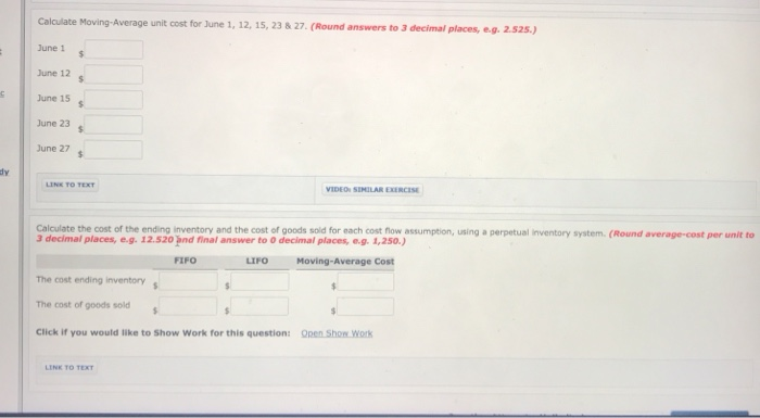 Vaughn Company reports the following for the month of June. Unit Cost