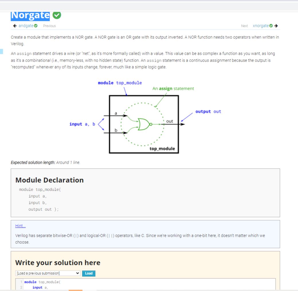 Create a module that implements a NOR gate. A NOR gate