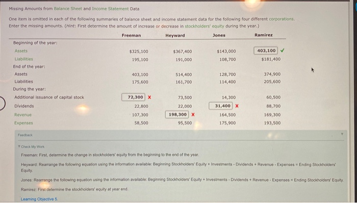  Missing Amounts from Balance Sheet and Income Statement Data One item