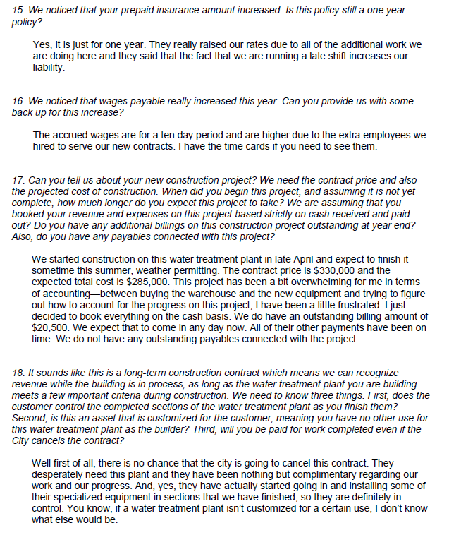 all of the additional work we are doing here and they said