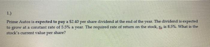  Prime Autos is expected to pay a $2.40 per share dividend