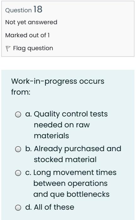 Financial Management) Question 16 Not yet answered Marked out of 1 P